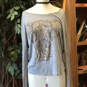 Grey elephant long sleeve shirt
